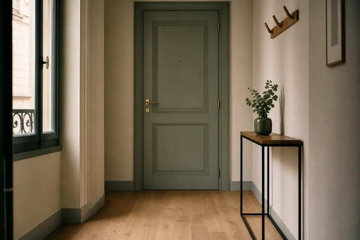 Entrée d'appartement parfaitement rangée, sans verre entassé